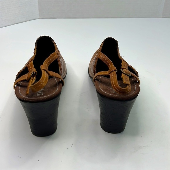INDIGO by Clark’s brown leather sling back heeled mule size 8.5 - Picture 3 of 14
